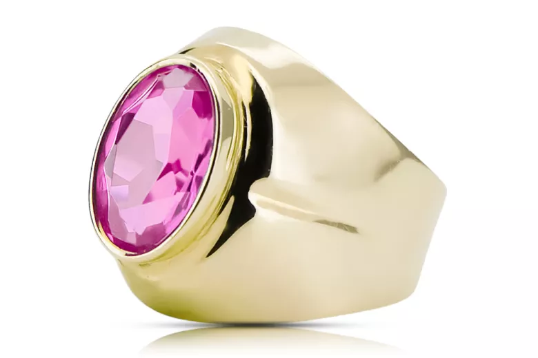 Anneau Artisanat vintage Améthyste Or jaune 14 carats vrc296y